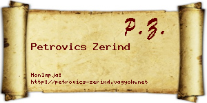Petrovics Zerind névjegykártya